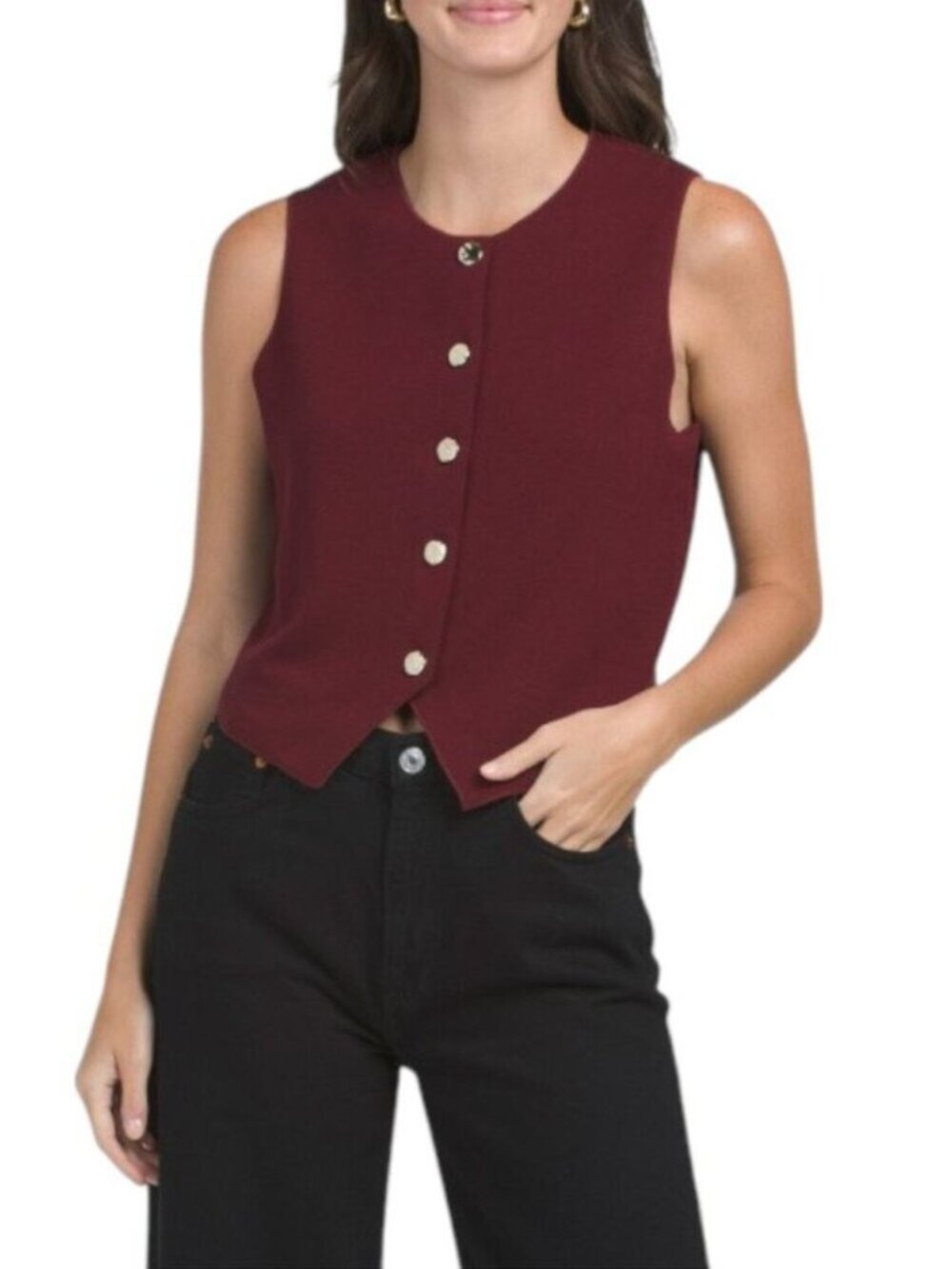 RACHEL ZOE Sleeveless Crew Neck Sweater Vest - Picture 4 of 6